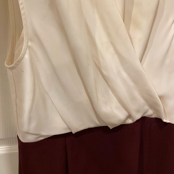 Reiss red white drape dress 8 Cardiz ivory color block shift - Picture 3 of 8